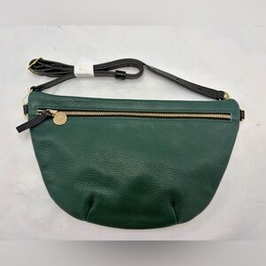 Clare V Grande Fanny Deep Sea Pebble Green Leather NWT